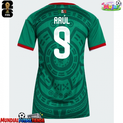 Camiseta México Raul Jimenez #9 Primera Equipación Replica Mundial 2026 para mujer mangas cortas